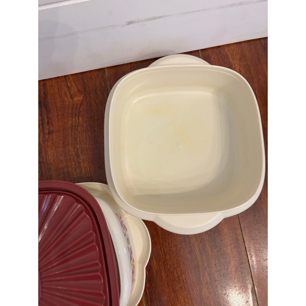 The Pioneer Woman Set of 5 Plastic Food Containers W Lids BPA Free Floral Red - Picture 11 of 12